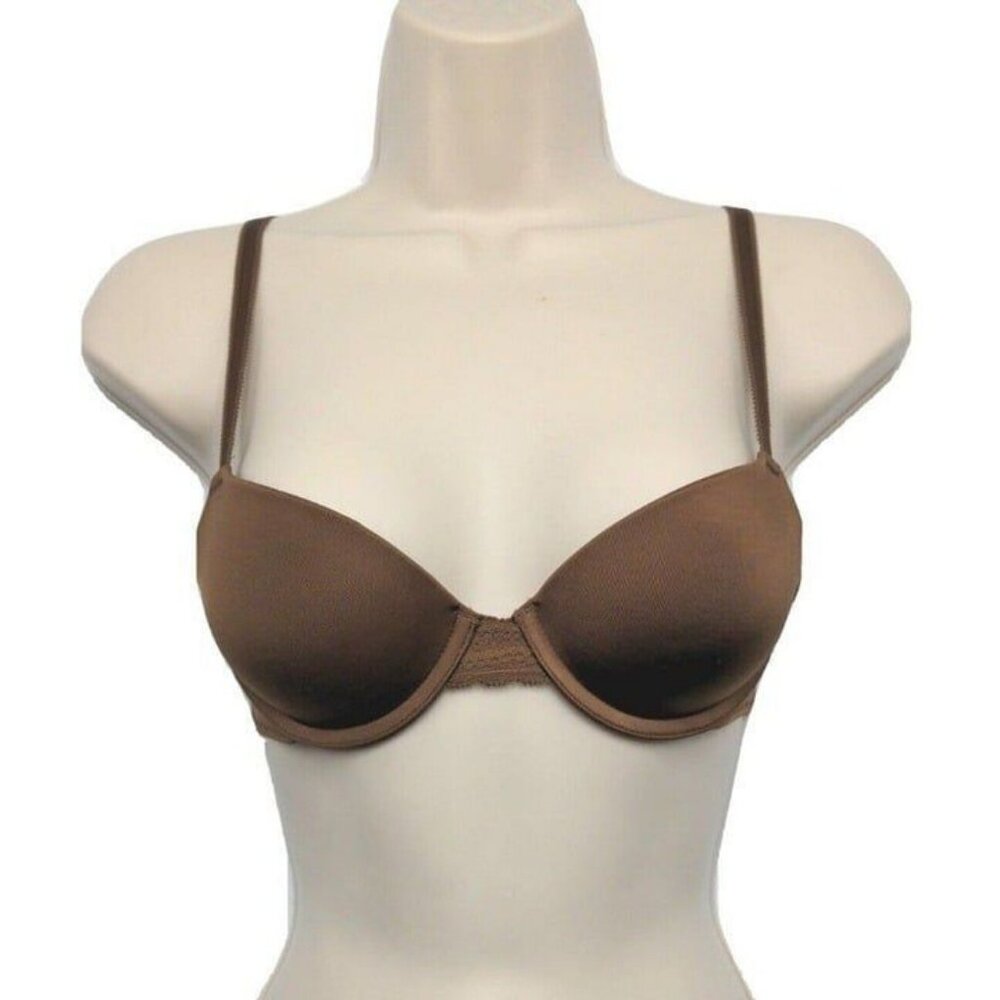 Auden Womens Daydream Bra Demi Coverage Light Lift T Shirt Cocoa Brown 38C New